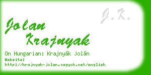 jolan krajnyak business card