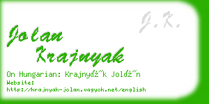 jolan krajnyak business card